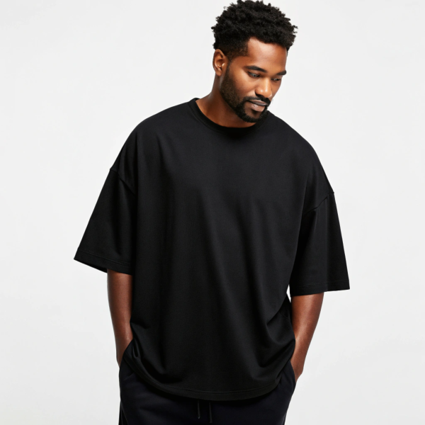 Eclipse Black Men Oversized Tee - Image 3