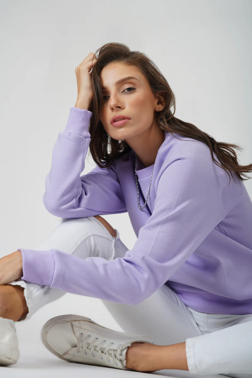 Lavender Cloud Women Casuals Sweatshirt