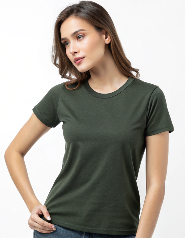 Moss Mirage Green Women Regular Fit Tee