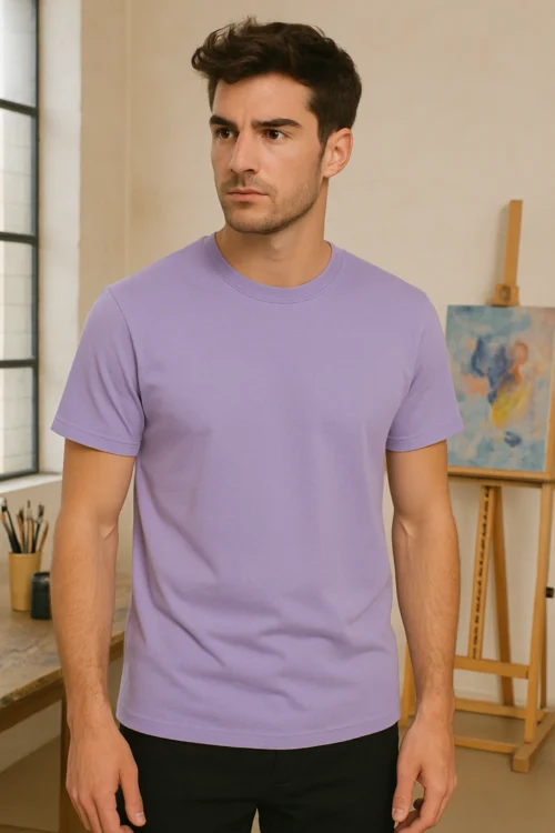 Lavender Men Regular Fit Tshirt