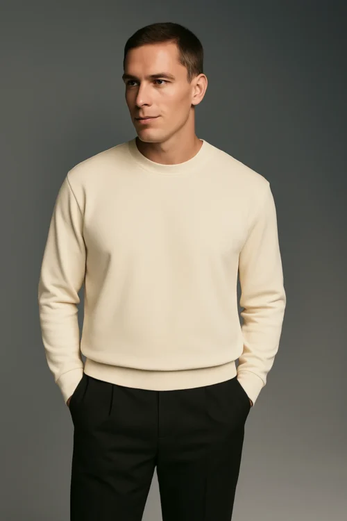 Beige Men Casuals Sweatshirt