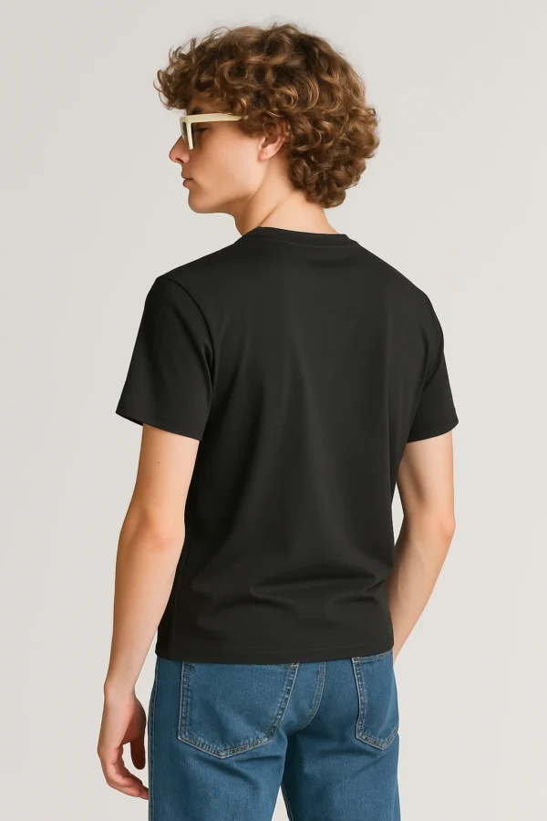 Black Men Regular Fit Tshirt - Image 3