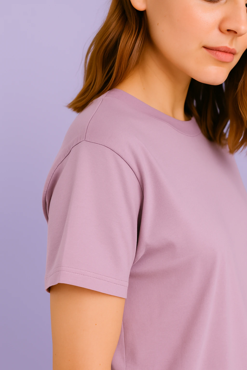 Lavender Women Regular Fit Tshirt - Image 5