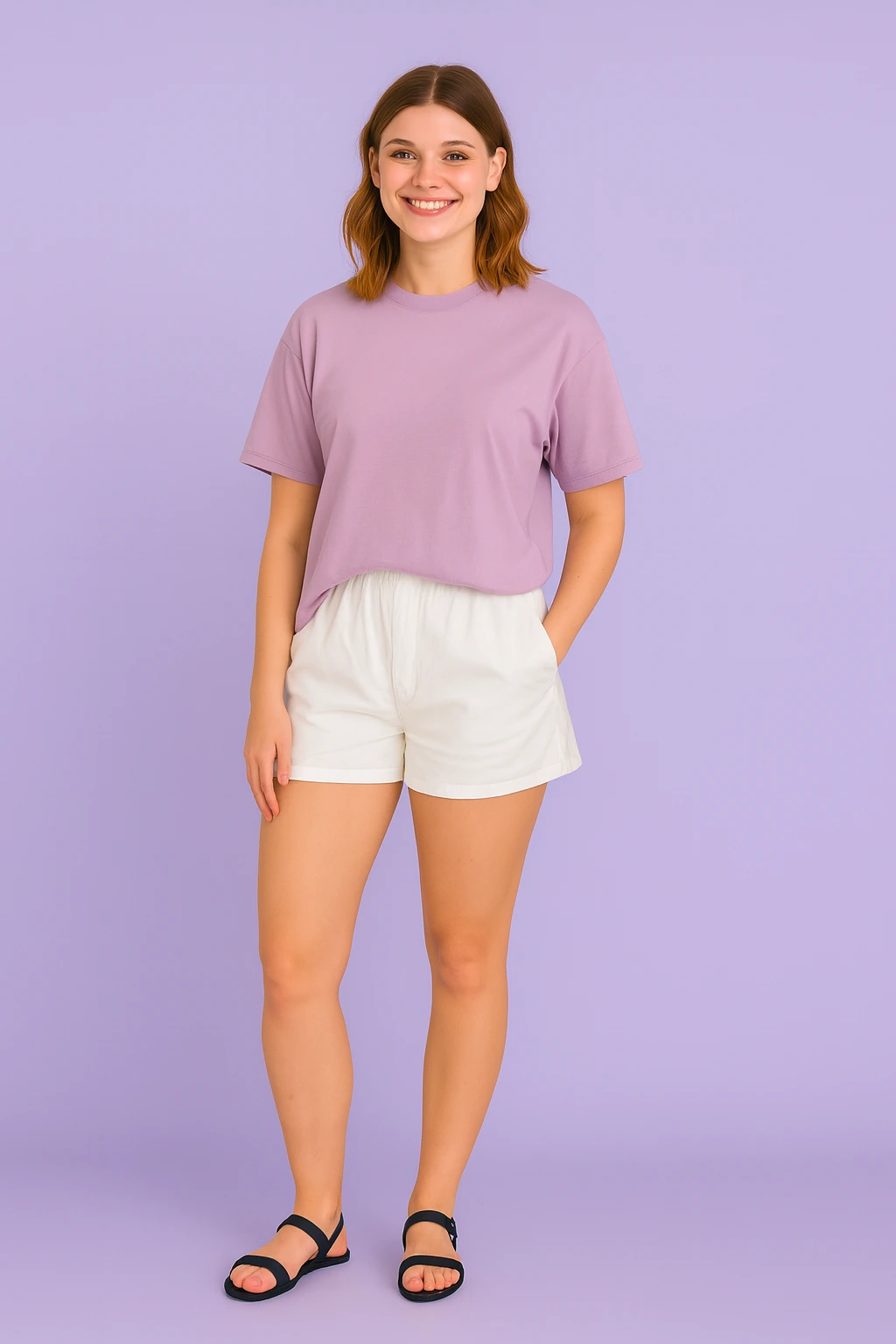 Lavender Women Regular Fit Tshirt - Image 3