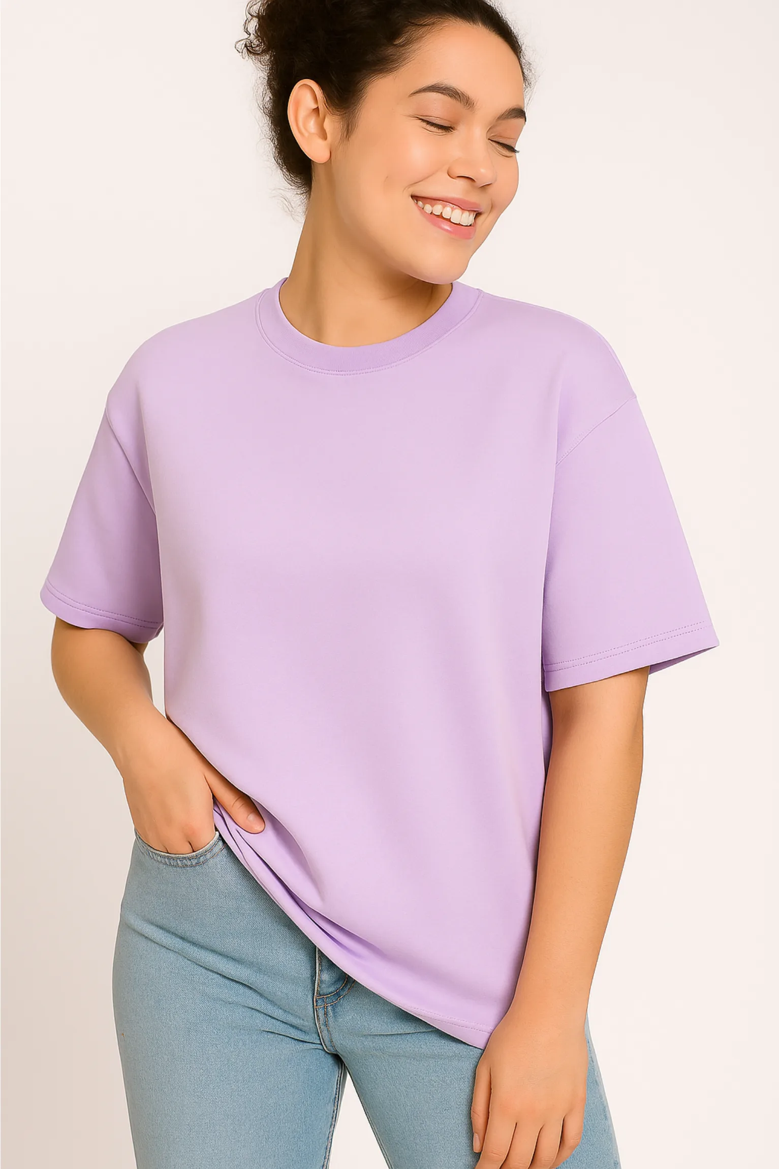 Lavender Women's Oversized T-shirt Relaxed Trendy