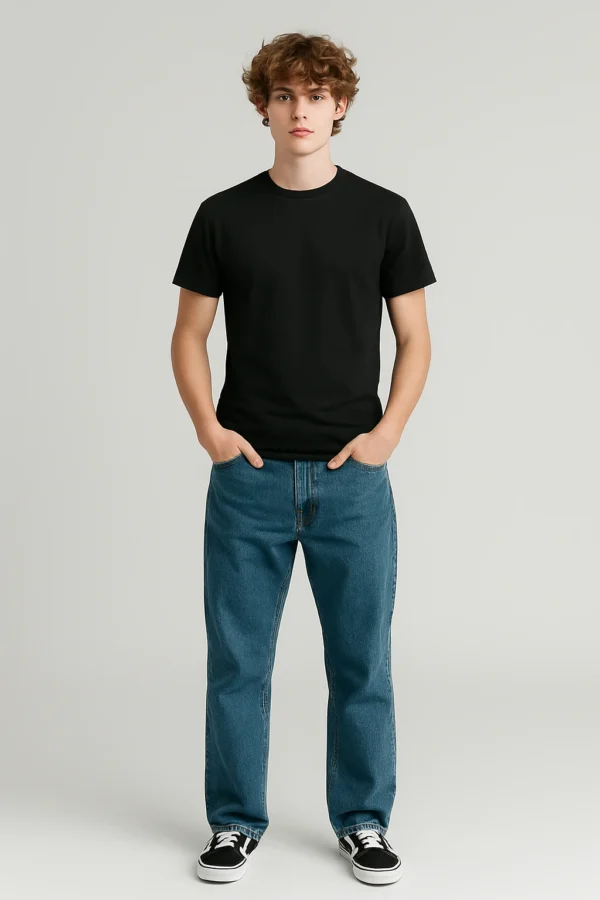 Black Men Regular Fit Tshirt - Image 2
