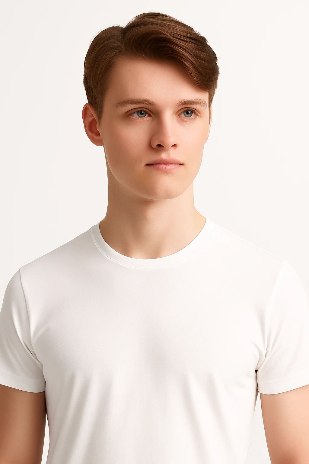 Resillie8 Beige Men Regular Fit T-Shirt featuring a soft cotton-polyester blend, ribbed neckline, straight-cut hem, and a flattering silhouette in a neutral beige tone for everyday comfort and style.