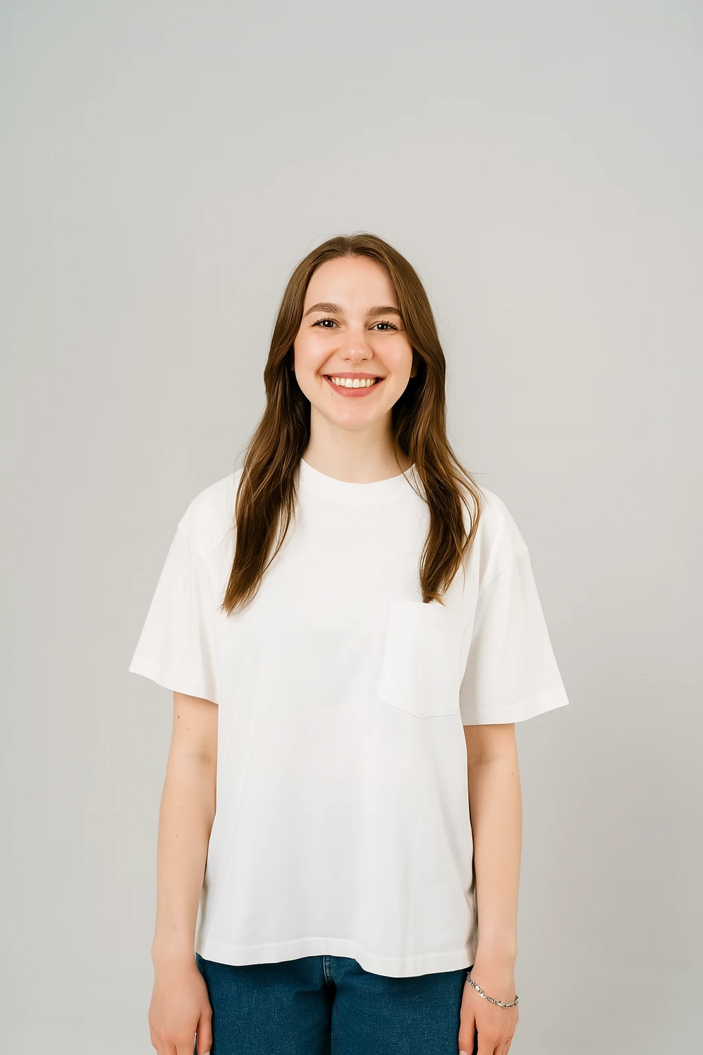Resillie8 White Women’s Oversized T-Shirt featuring soft cotton-polyester fabric, relaxed dropped shoulders, ribbed crew neckline, and straight-cut hem—designed for breathable comfort and casual-chic style.