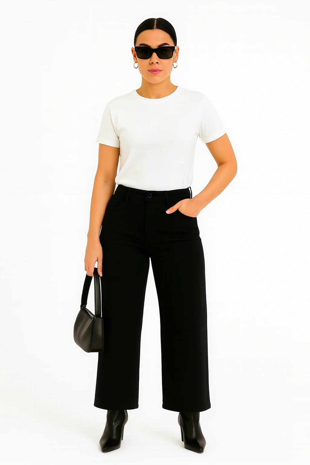 Resillie8 White Women’s Regular Fit T-Shirt featuring a soft cotton-polyester blend, ribbed neckline, and straight-cut hem, offering a breathable, timeless design for everyday comfort and style.