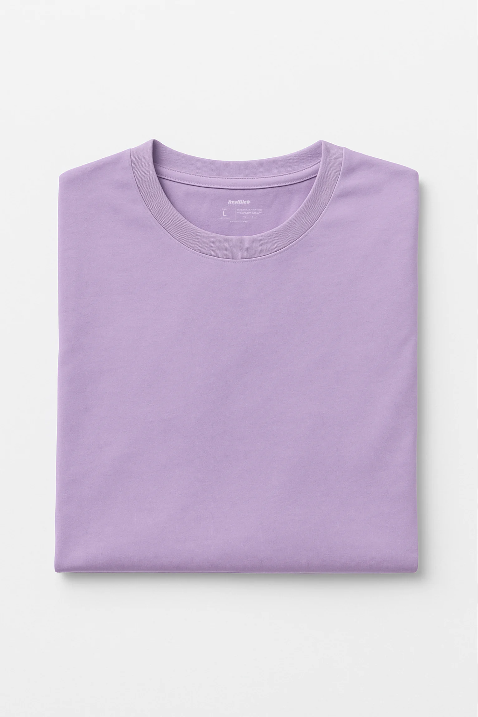 Resillie8 Lavender Women’s Regular Fit T-Shirt featuring a soft cotton-polyester blend, ribbed neckline, straight-cut hem, and a comfortable silhouette in a soothing lavender hue.