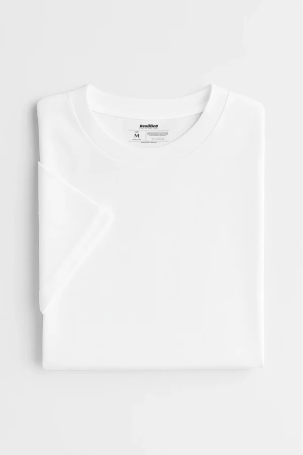 Resillie8 White Women’s Regular Fit T-Shirt featuring a soft cotton-polyester blend, ribbed neckline, and straight-cut hem, offering a breathable, timeless design for everyday comfort and style.