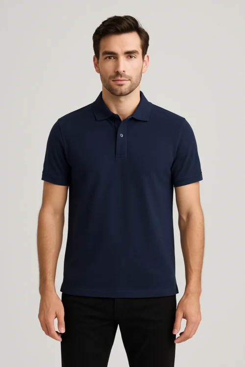 Navy Blue Men Polo Tshirt