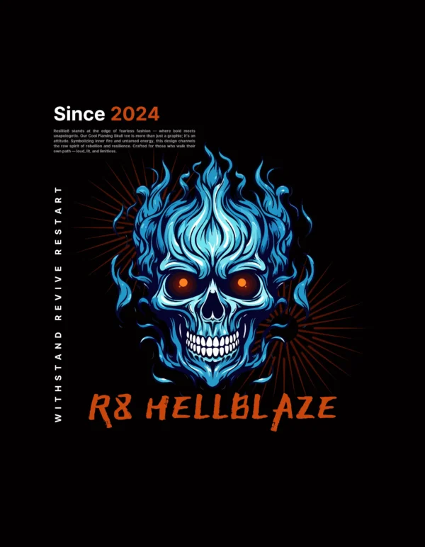 Resillie8 stands at the edge of fearless fashion — where bold meets unapologetic. Our Cool Flaming Skull tee is more than just a graphic; it’s an attitude. Symbolizing inner fire and untamed energy, this design channels the raw spirit of rebellion and resilience. Crafted for those who walk their own path — loud, lit, and limitless.