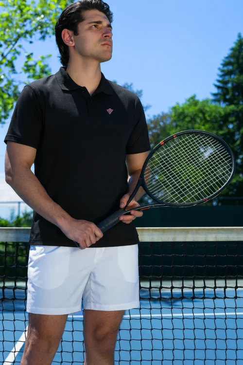 Black Men’s Sports Polo Collar T-Shirt