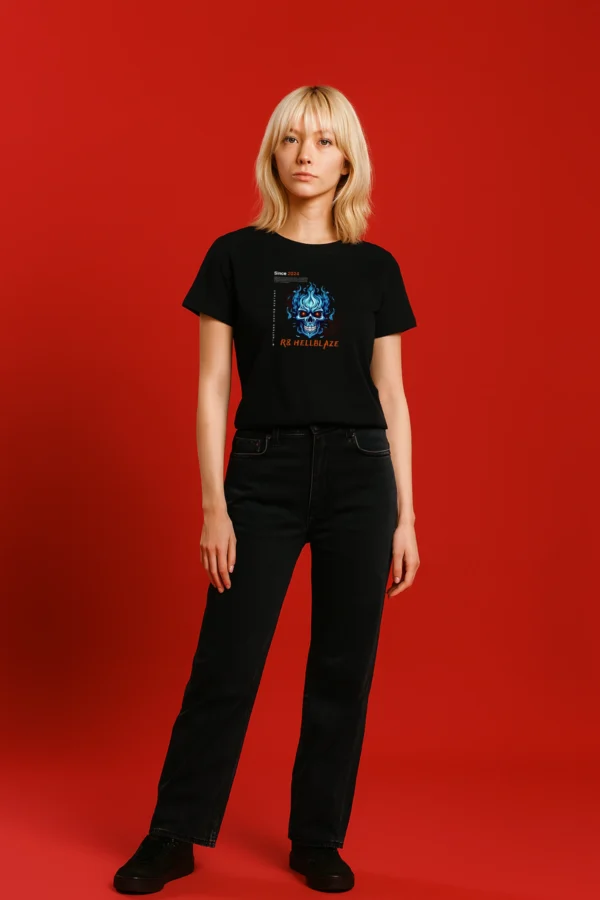 R8 HellBlaze printed regular fit t-shirt made from soft 180 GSM single jersey cotton-poly blend fabric with breathable comfort and durable everyday style