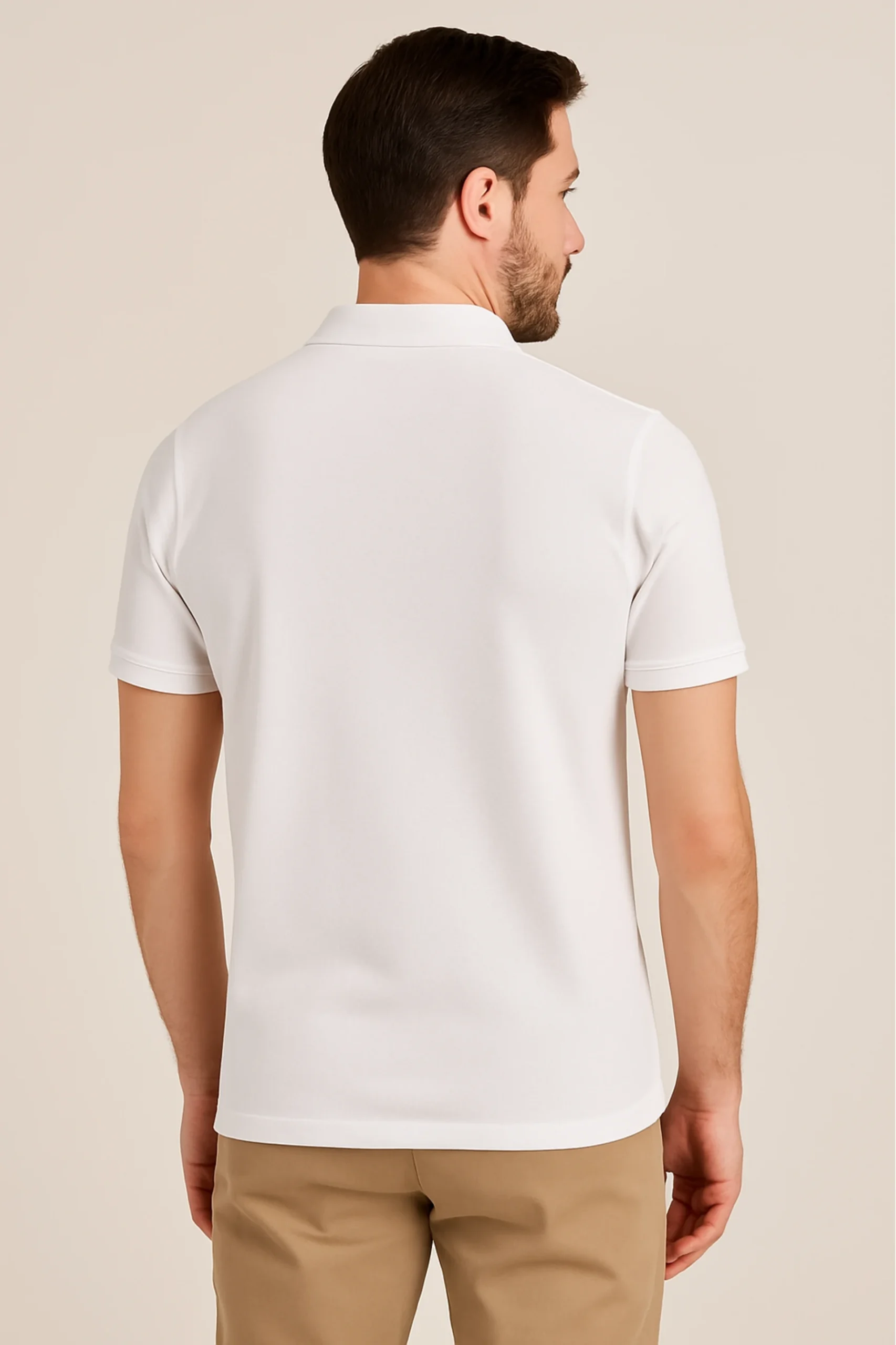 Resillie8 White Dry Fit Short Sleeve Polo T-Shirt – breathable, lightweight fabric with a classic collared design, perfect for casual and athletic wear.