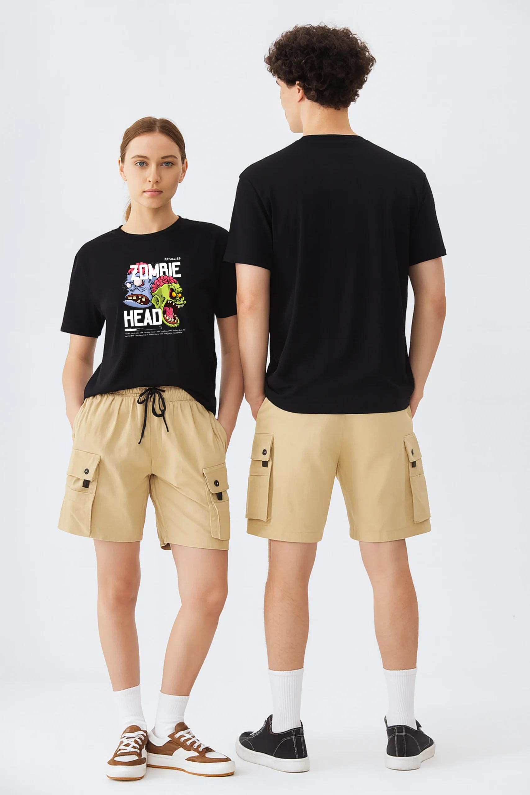 Zombie Head printed regular fit t-shirt made from soft 180 GSM single jersey cotton-poly blend fabric with breathable comfort and durable everyday style