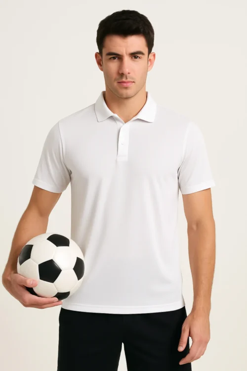 White Men’s Sports Polo Collar T-Shirt
