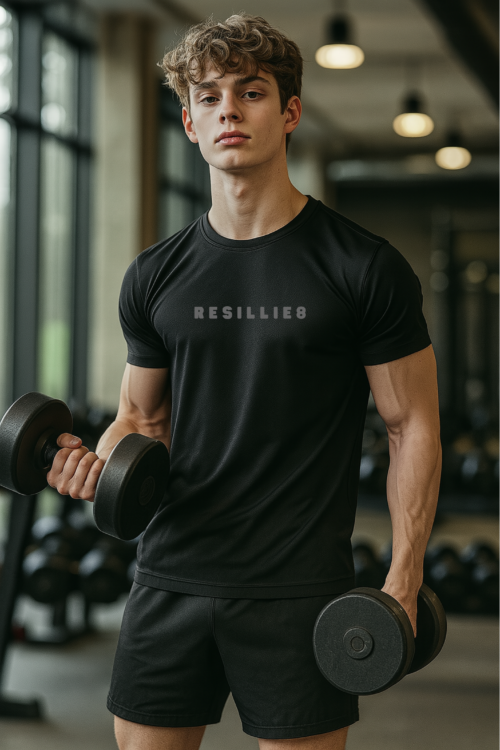 Black Compression Dry Fit Sports Tshirt