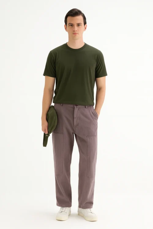 Olive Green Men Regular Fit Tshirt