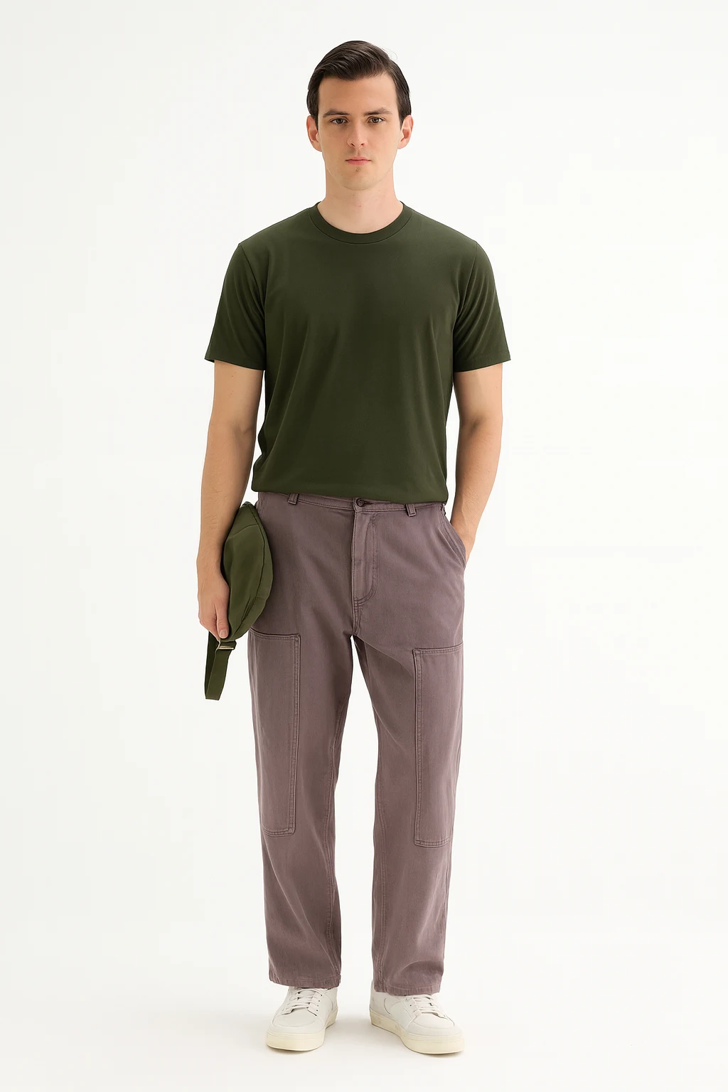Olive Green Men Regular Fit Tshirt