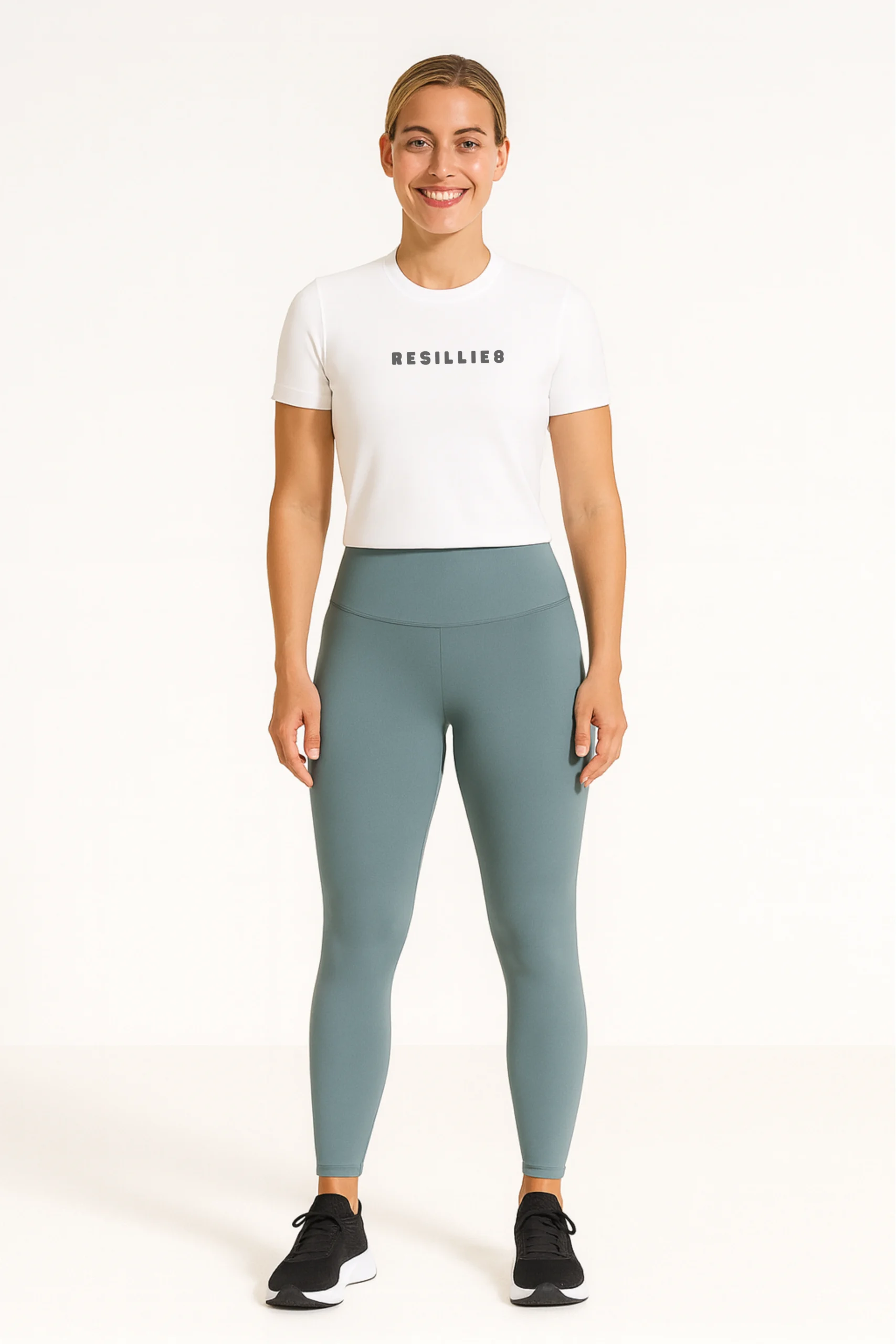 Women White Compression Dry Fit Sports Tshirt - Image 2
