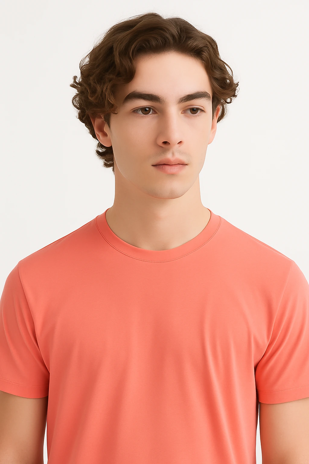 Peach Men Regular Fit Tshirt - Image 3