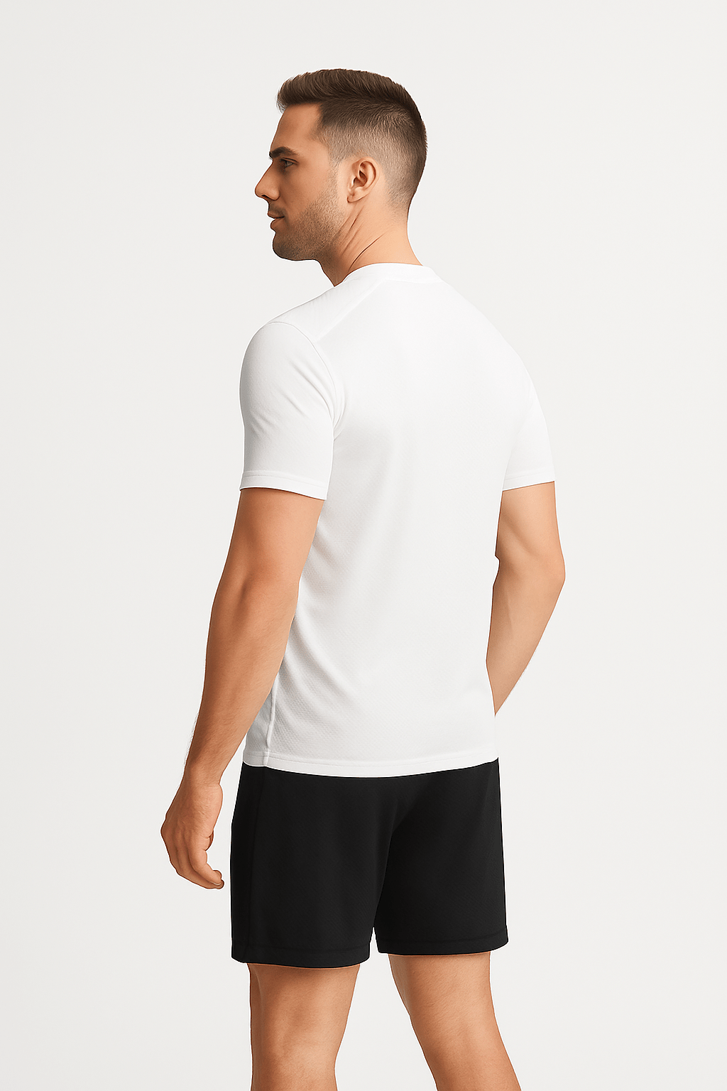 White Compression Dry Fit Sports Tshirt - Image 4