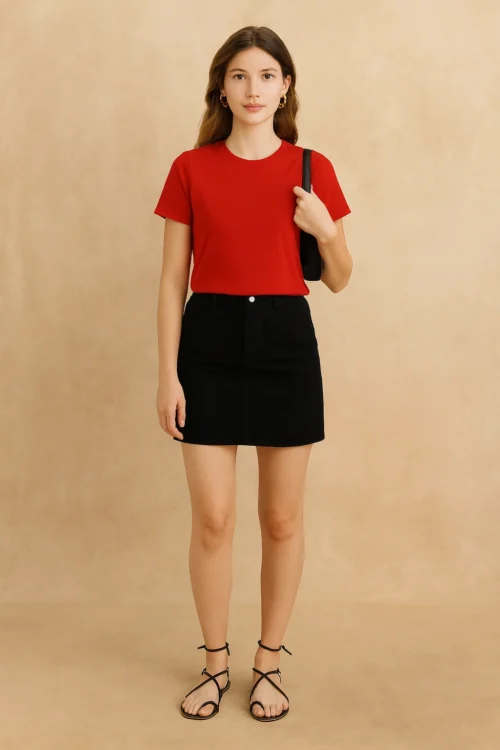 Red Women Regular Fit Tshirt