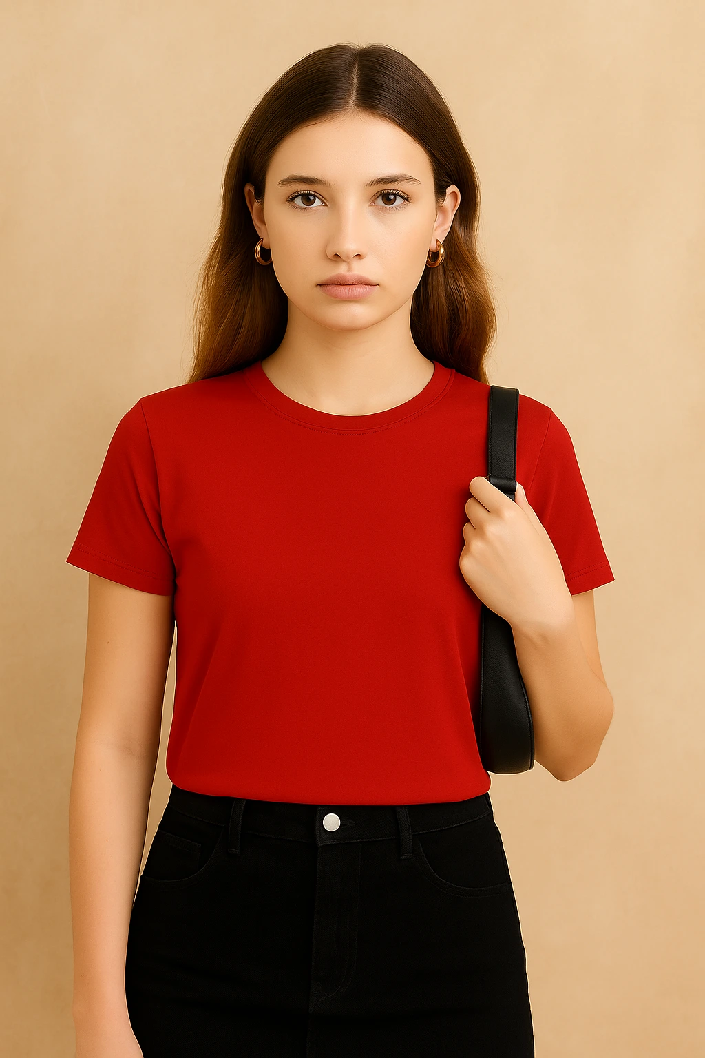 Red Women Regular Fit Tshirt - Image 2