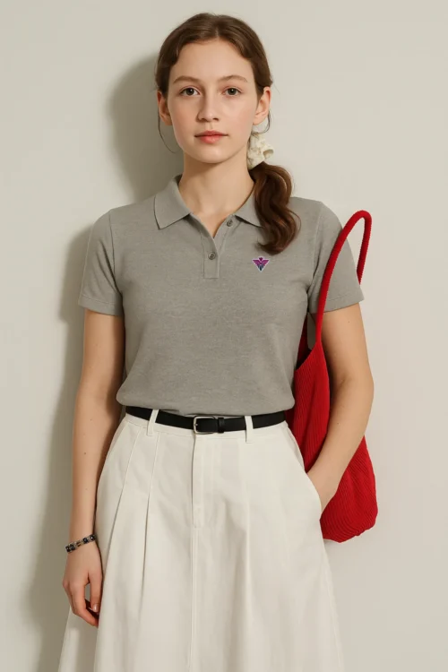 Grey Women Polo Tshirt