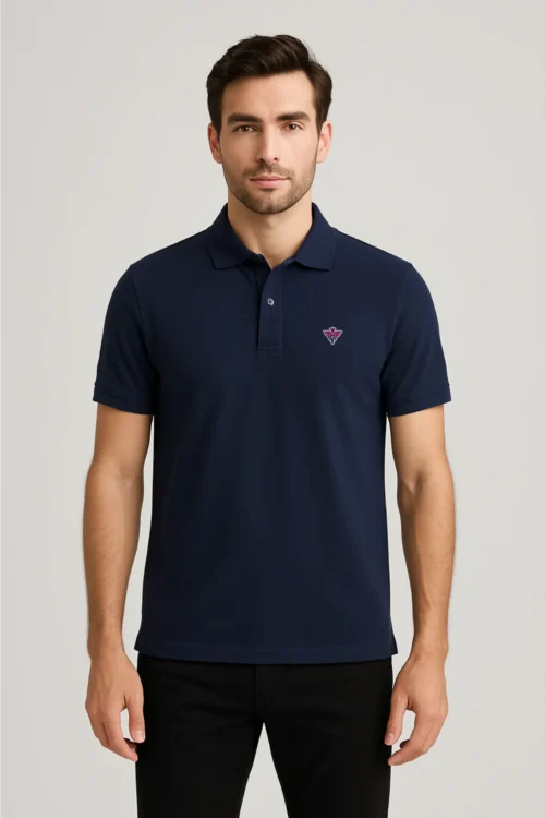 Navy Blue Men Polo Tshirt