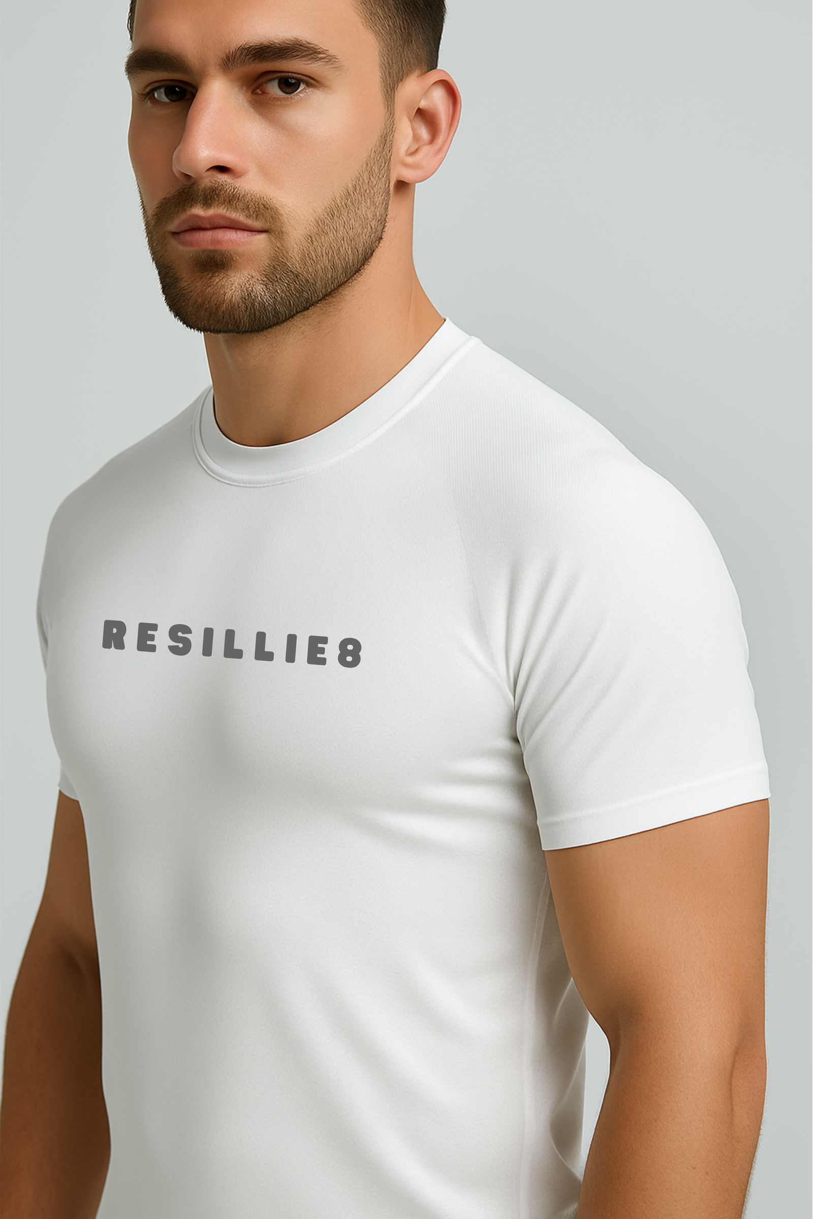 White Compression Dry Fit Sports Tshirt - Image 3