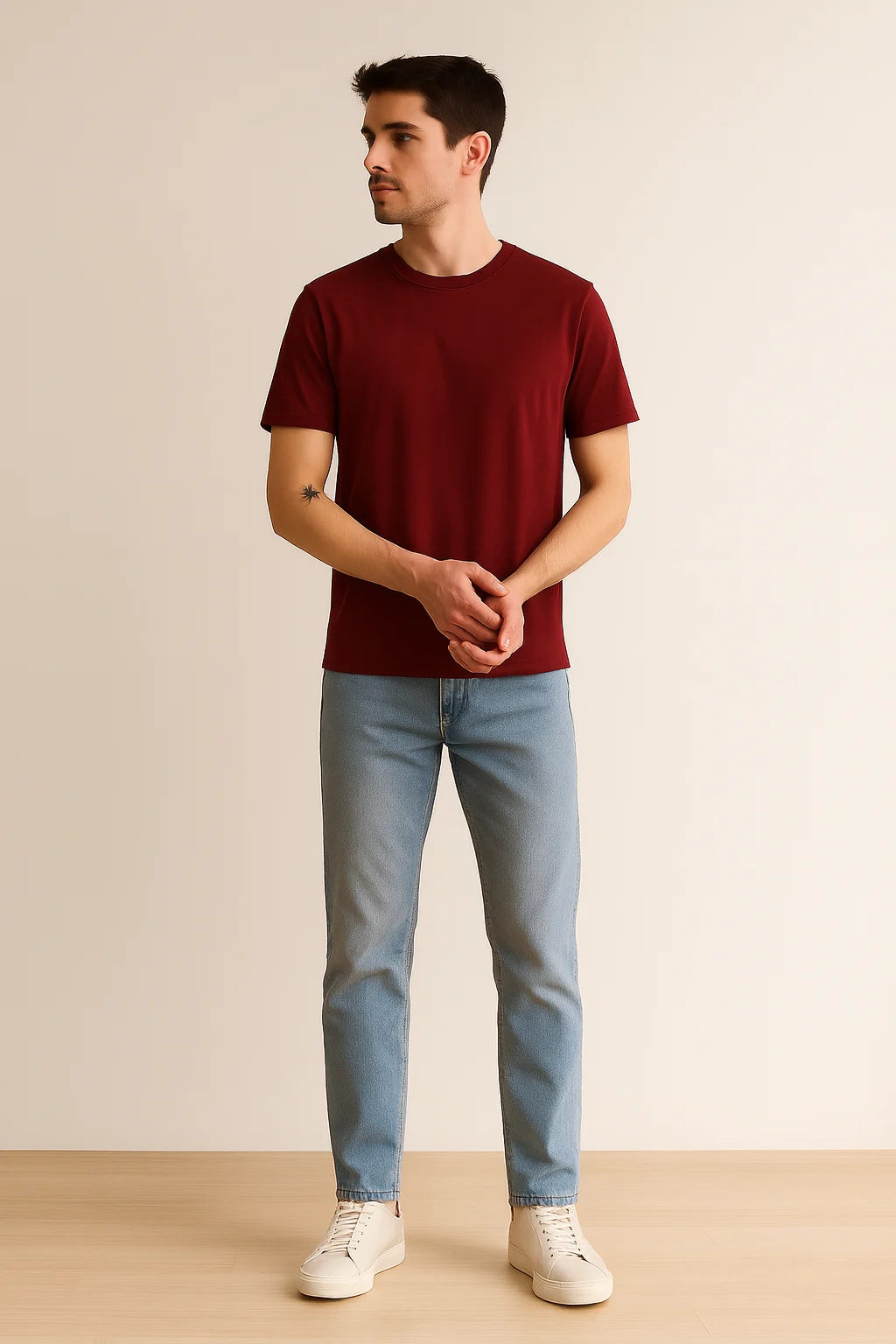 Wine Men Regular Fit Tshirt - Image 3