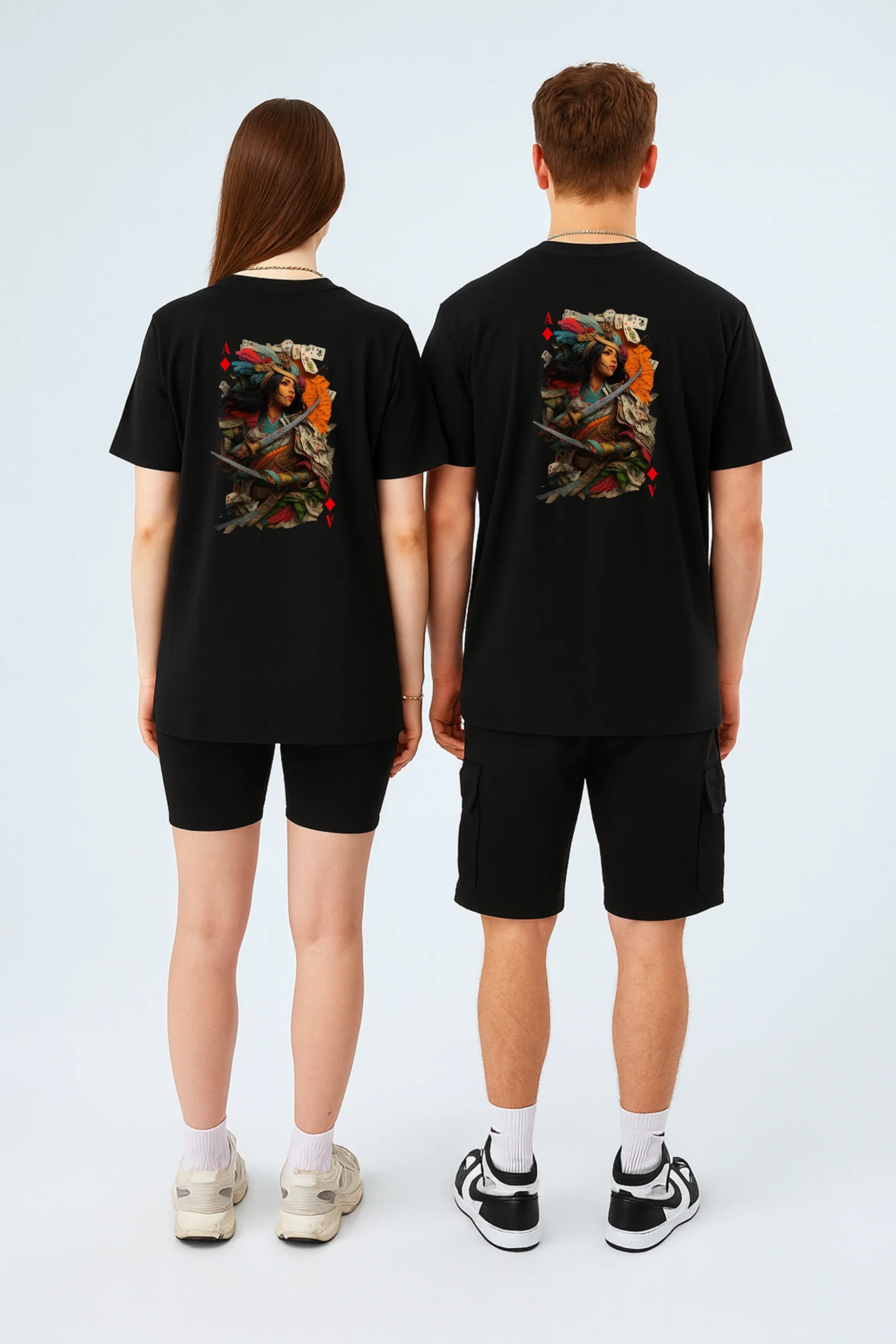 Ace of Diamond printed regular fit t-shirt made from soft 180 GSM single jersey cotton-poly blend fabric with breathable comfort and durable style