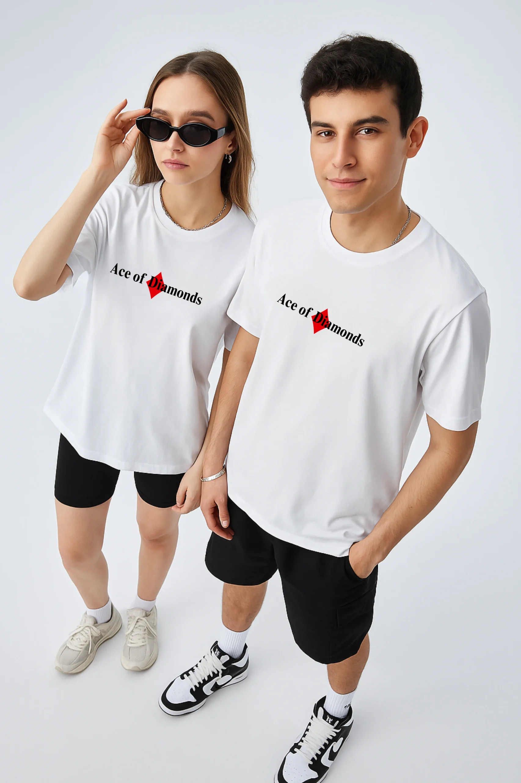 Ace of Diamond printed regular fit t-shirt made from soft 180 GSM single jersey cotton-poly blend fabric with breathable comfort and durable style