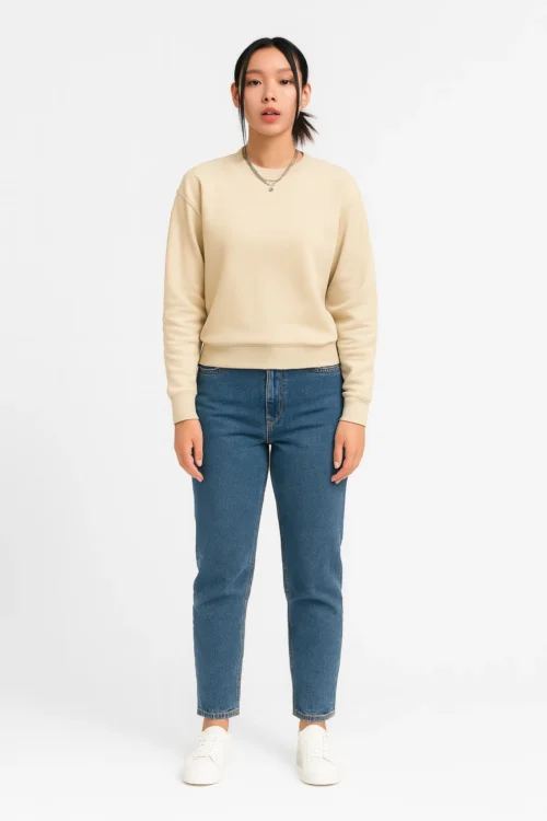 Beige Women Casual Sweatshirt