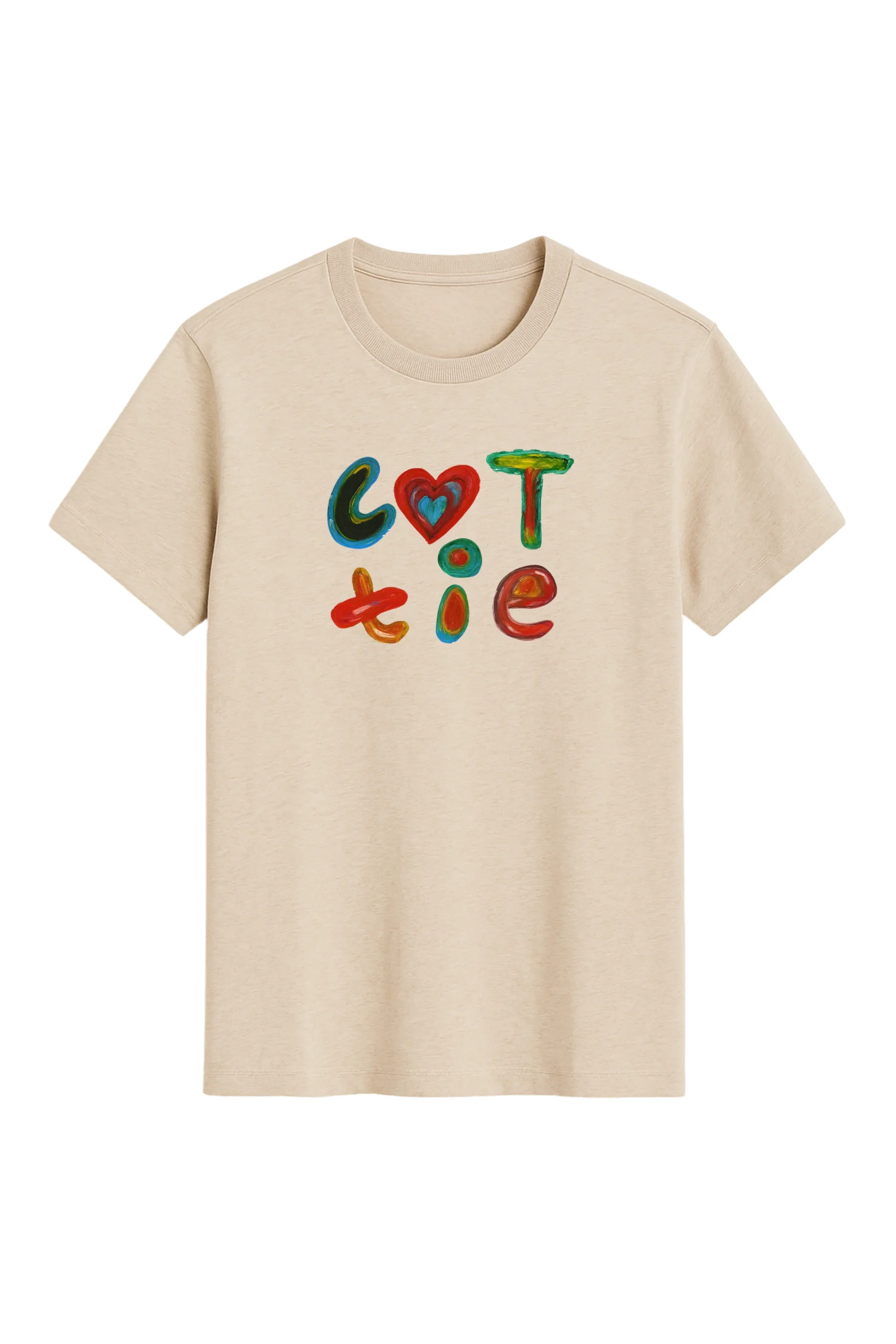 Cutie printed regular fit t-shirt made from soft 180 GSM single jersey cotton-poly blend fabric with breathable comfort and durable playful style