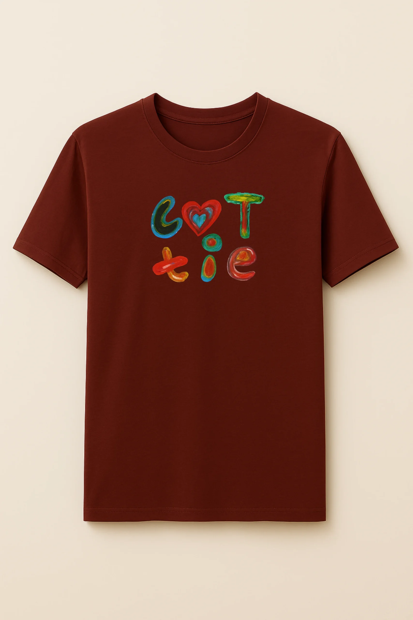 Cutie printed regular fit t-shirt made from soft 180 GSM single jersey cotton-poly blend fabric with breathable comfort and durable playful style
