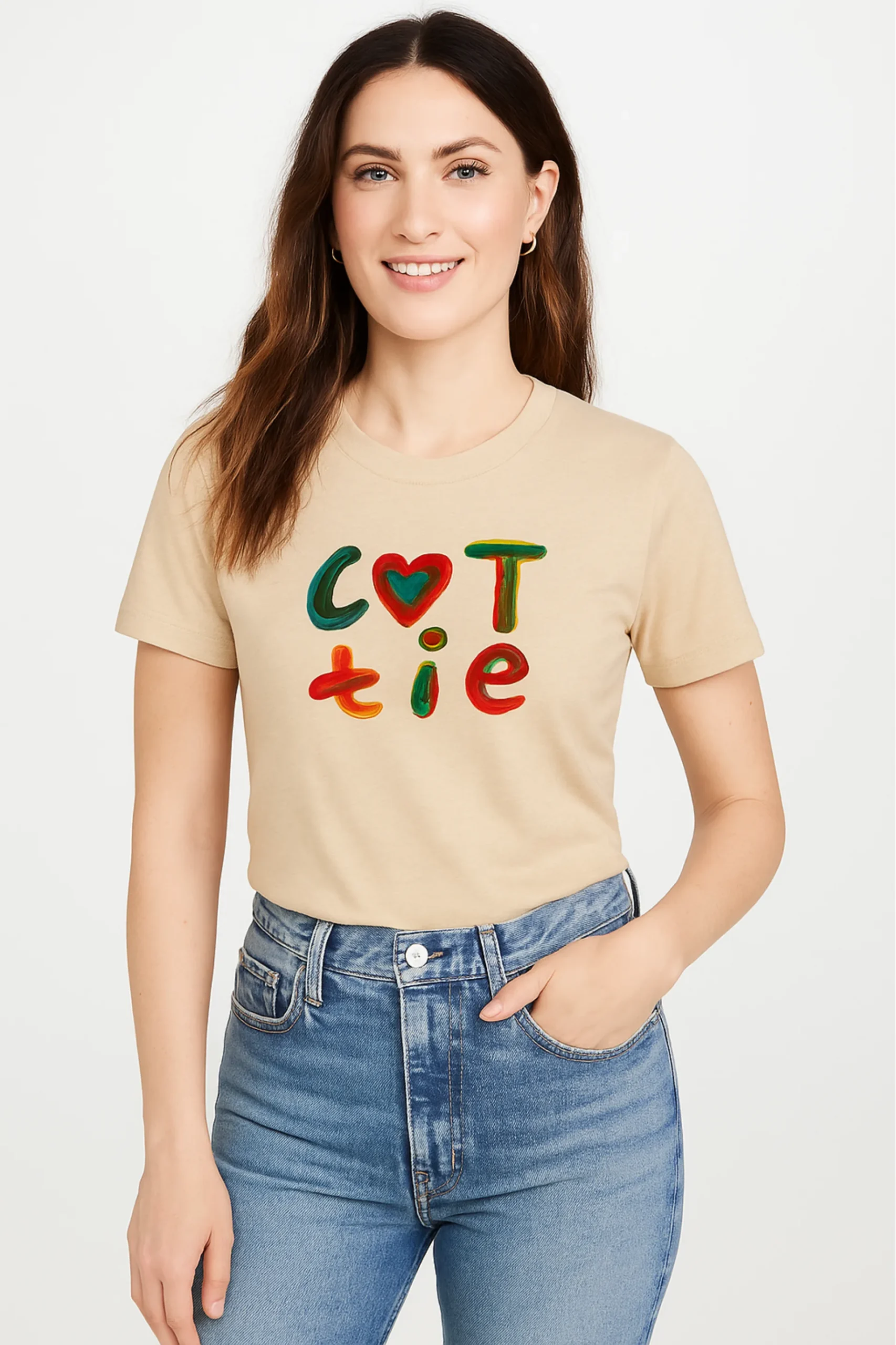 Cutie printed regular fit t-shirt made from soft 180 GSM single jersey cotton-poly blend fabric with breathable comfort and durable playful style
