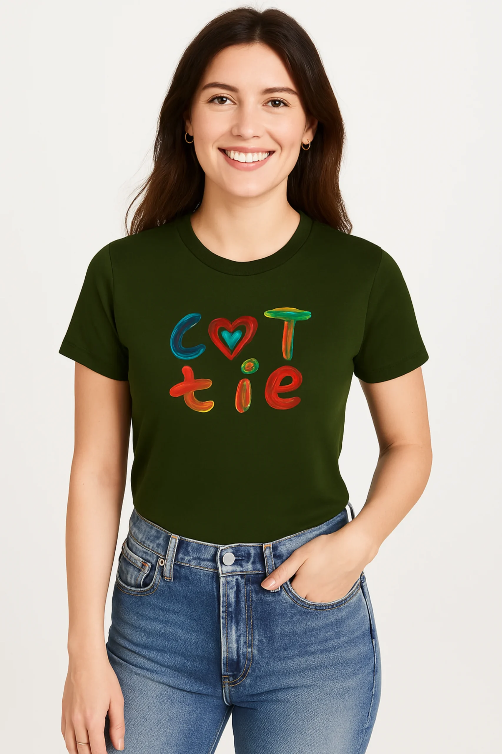 Cutie printed regular fit t-shirt made from soft 180 GSM single jersey cotton-poly blend fabric with breathable comfort and durable playful style