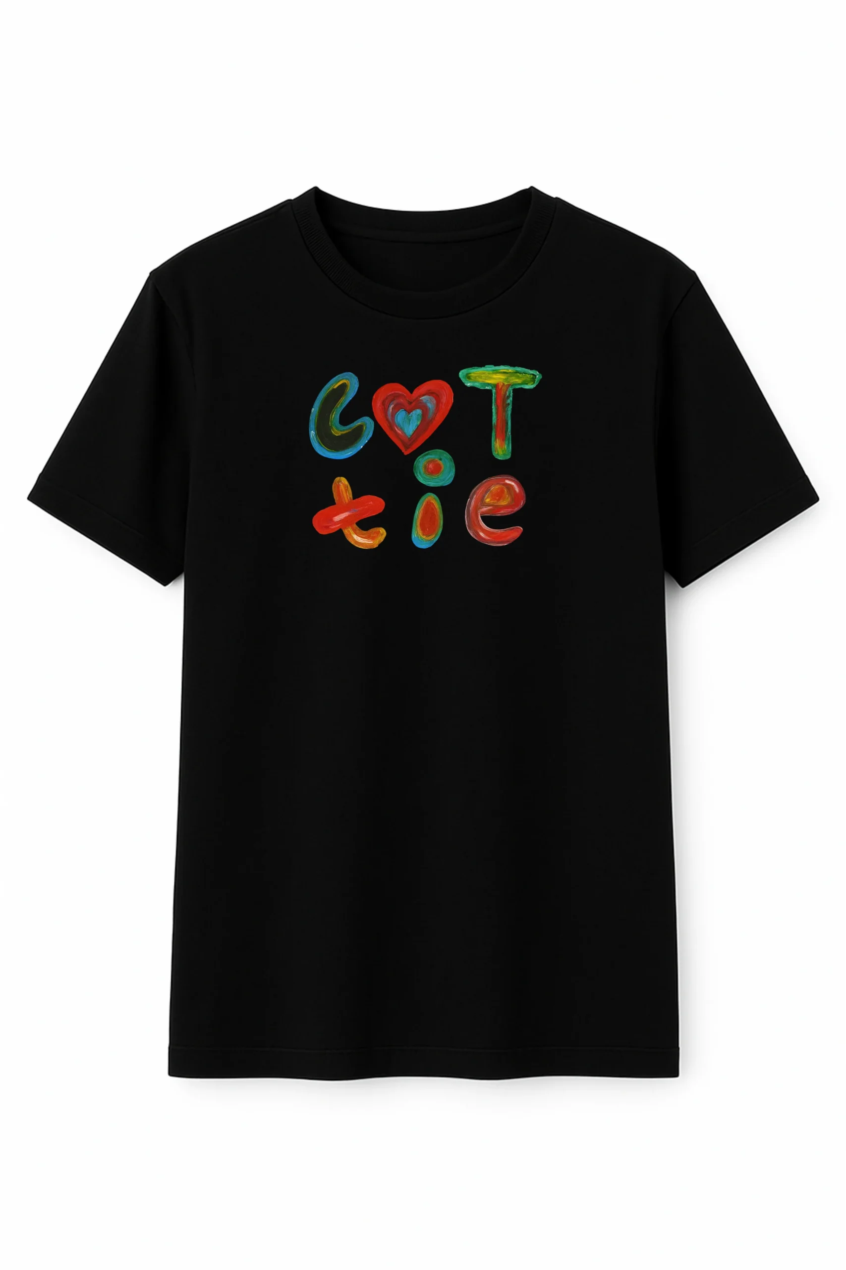 Cutie printed regular fit t-shirt made from soft 180 GSM single jersey cotton-poly blend fabric with breathable comfort and durable playful style