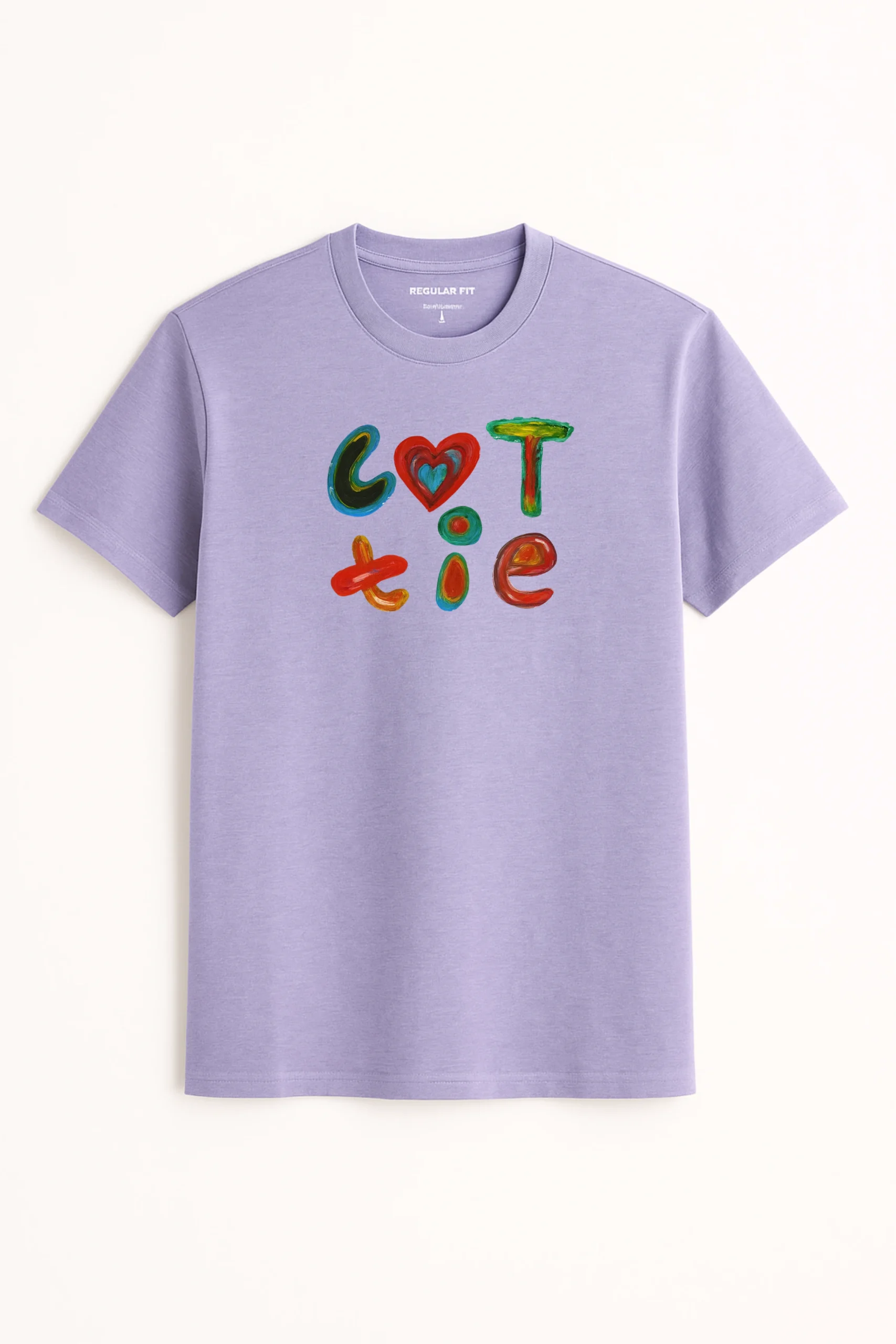 Cutie printed regular fit t-shirt made from soft 180 GSM single jersey cotton-poly blend fabric with breathable comfort and durable playful style