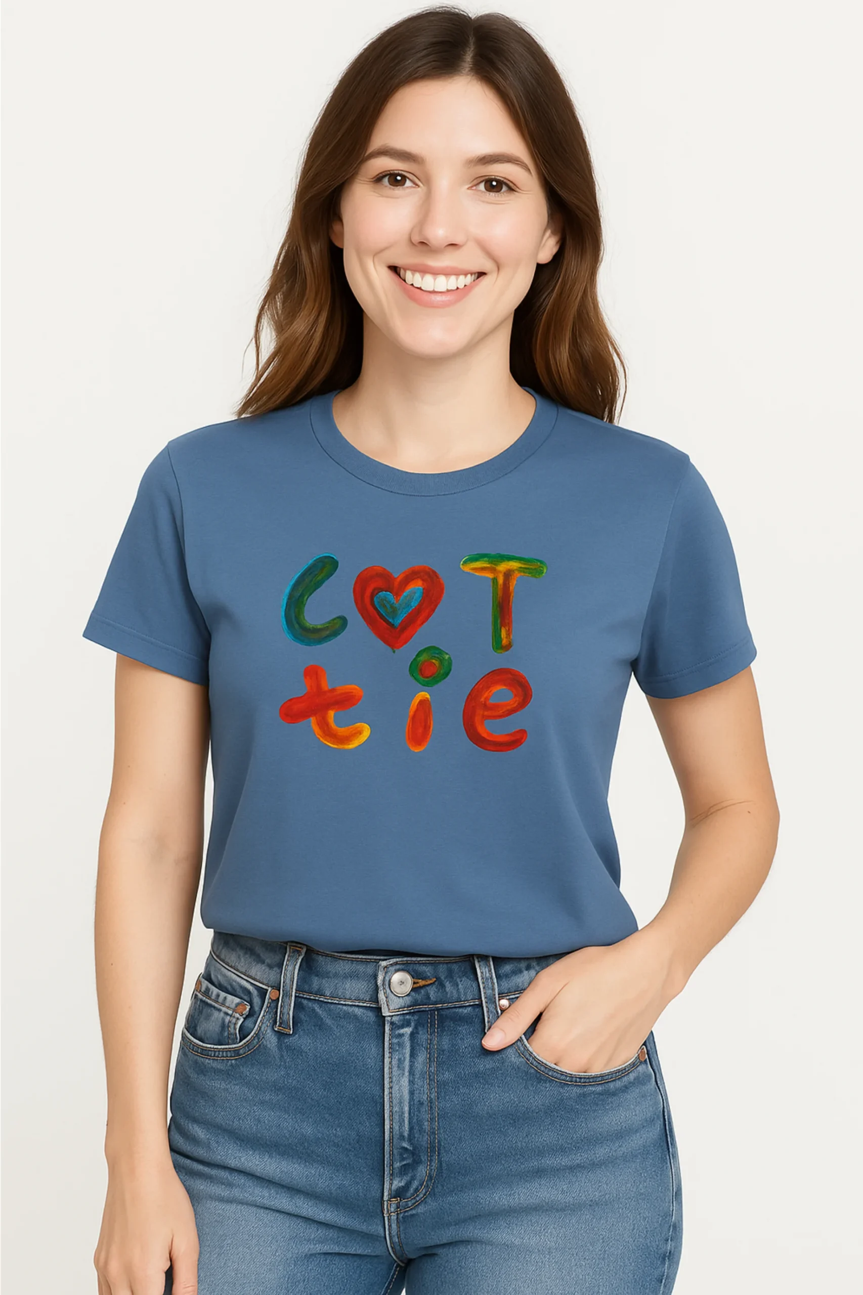 Cutie printed regular fit t-shirt made from soft 180 GSM single jersey cotton-poly blend fabric with breathable comfort and durable playful style