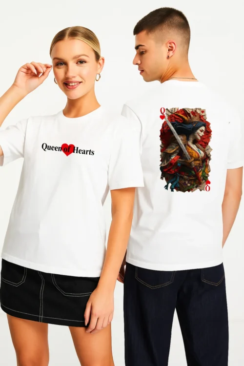 Queens of Heart Printed Regular Fit T-Shirt