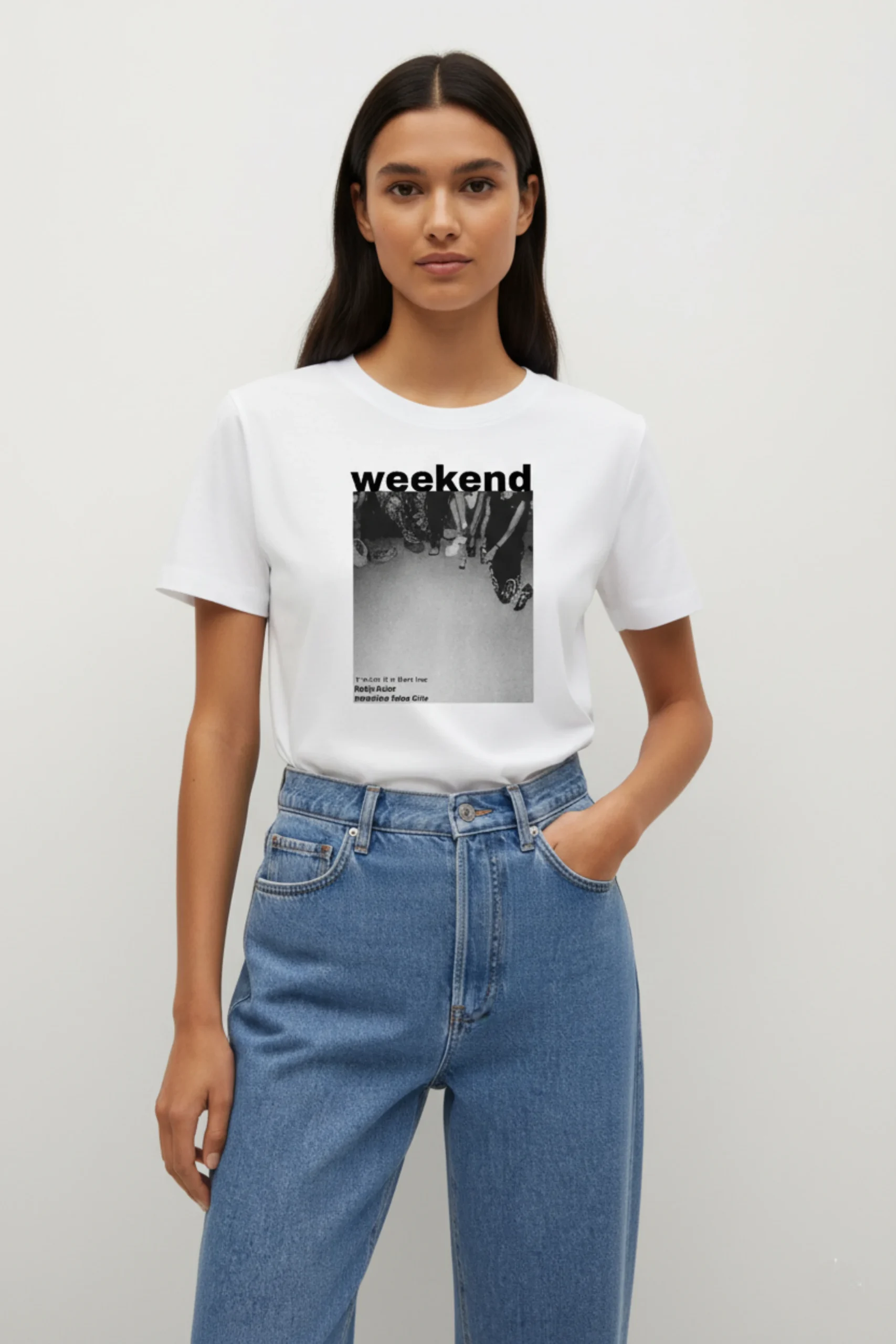 Weekend printed regular fit t-shirt made from soft 180 GSM single jersey cotton-poly blend fabric with breathable comfort and casual style.