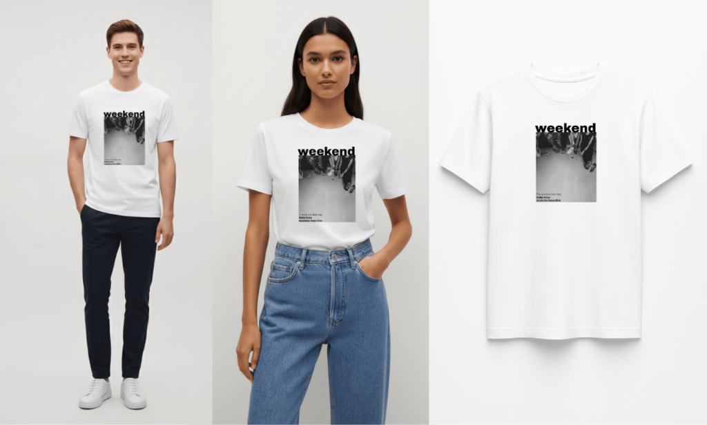 Weekend printed regular fit t-shirt made from soft 180 GSM single jersey cotton-poly blend fabric with breathable comfort and casual style.